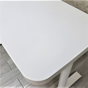 【電動昇降】クリスタルスマートデスク - 幅120cm ガラス天板 & 引き出し付 (White)